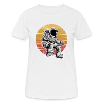 Cosmonaute Rétro Vaisseau Spatial Taikonaut Spaceman - T-shirt respirant Femme - blanc - Devant - AI Model Female 172 dark (172cm)