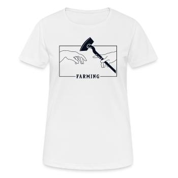 Michelangelo Creation of Adam Farming Bauer - Women's Breathable T-Shirt - white - Front - AI Model Female 172 dark (172cm)