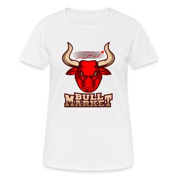 Bull Market Trader Bourse Bourse - T-shirt respirant Femme - blanc - Devant - AI Model Female 172 dark (172cm)