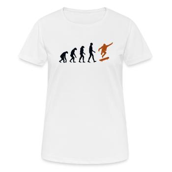 Skateboard Evolution Skatepark Skatergirl Skater - Frauen T-Shirt atmungsaktiv - Weiß - Vorne - AI Model Female 172 dark (172cm)