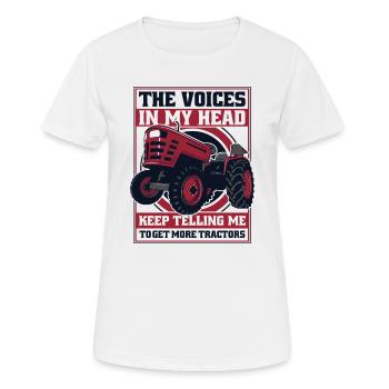 Voices In Head Telling Me Get More Tractors Bauer - Women's Breathable T-Shirt - white - Front - AI Model Female 172 dark (172cm)
