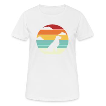 Retro Wauwau Rüde Vierbeiner Hundebesitzer Hund - Frauen T-Shirt atmungsaktiv - Weiß - Vorne - AI Model Female 172 dark (172cm)