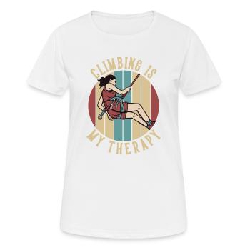 Climbing is my Therapy Sport Climbing - Women's Breathable T-Shirt - white - Front - AI Model Female 172 dark (172cm)