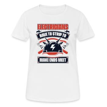 Devoir se déshabiller pour joindre les deux bouts Ingénieur électricien - T-shirt respirant Femme - blanc - Devant - AI Model Female 172 dark (172cm)
