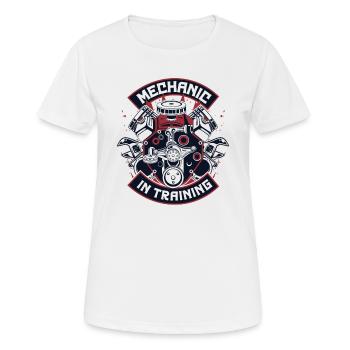 Mécanicien en formation Mécatronicien Master Automobile - T-shirt respirant Femme - blanc - Devant - AI Model Female 172 dark (172cm)