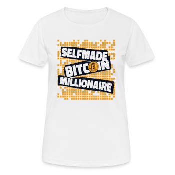 Selfmade Bitcoin Millionaire Blockchain Crypto - Frauen T-Shirt atmungsaktiv - Weiß - Vorne - AI Model Female 172 dark (172cm)