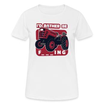 I'd rather be farming organic farmer farmer - Women's Breathable T-Shirt - white - Front - AI Model Female 172 dark (172cm)