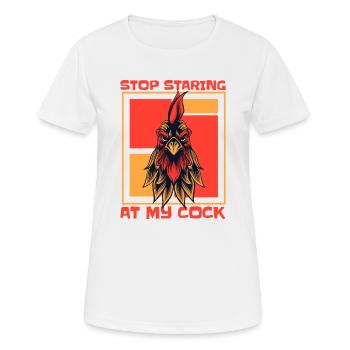 Stop Staring At My Cock Farming Organic Farmer - Women's Breathable T-Shirt - white - Front - AI Model Female 172 dark (172cm)