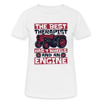 The Best Therapist Has 4 Wheels Bauer Biobauer - Women's Breathable T-Shirt - white - Front - AI Model Female 172 dark (172cm)