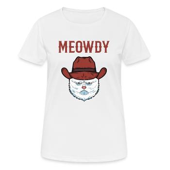 Meowdy Kätzchen Hauskatze Miezekatze - Frauen T-Shirt atmungsaktiv - Weiß - Vorne - AI Model Female 172 dark (172cm)