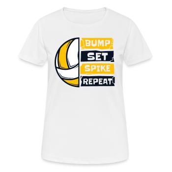 Bump Set Spike Repeat Volleyballfreak Volleyball - Frauen T-Shirt atmungsaktiv - Weiß - Vorne - AI Model Female 172 dark (172cm)