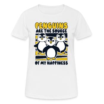 Les pingouins sont la source de mon bonheur Seabird - T-shirt respirant Femme - blanc - Devant - AI Model Female 172 dark (172cm)