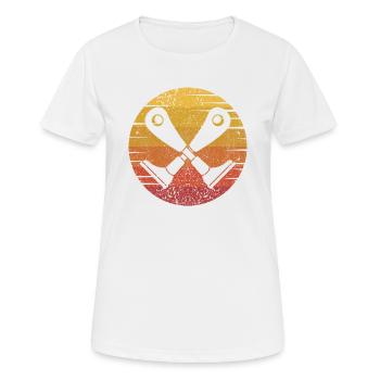 Retro-Prothese Fußprothese Gliedmaße Benutzer Bein - Frauen T-Shirt atmungsaktiv - Weiß - Vorne - AI Model Female 172 dark (172cm)