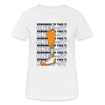 Denken Sie daran, es zu nehmen Kniebeugen künstliche Beine Bein - Frauen T-Shirt atmungsaktiv - Weiß - Vorne - AI Model Female 172 dark (172cm)