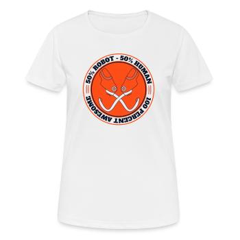50% Roboter 50% Mensch Prothese Fuß Benutzer Bein - Frauen T-Shirt atmungsaktiv - Weiß - Vorne - AI Model Female 172 dark (172cm)