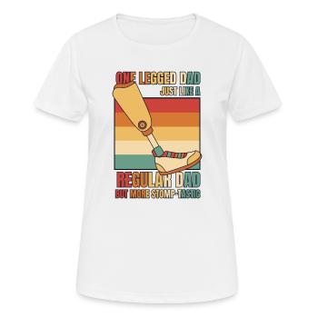 Einbeiniger Vater genau wie ein normaler Vater Benutzerbein - Frauen T-Shirt atmungsaktiv - Weiß - Vorne - AI Model Female 172 dark (172cm)