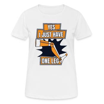 Oui, je n’ai qu’une seule jambe, jambes artificielles, jambe d’utilisateur - T-shirt respirant Femme - blanc - Devant - AI Model Female 172 dark (172cm)