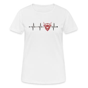 Bovins Highland Heartbeat Highland Vache Highland - T-shirt respirant Femme - blanc - Devant - AI Model Female 172 dark (172cm)