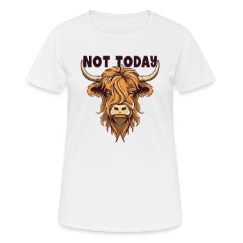 Pas aujourd’hui Highland Vache Highland Génisse Highland Highland - T-shirt respirant Femme - blanc - Devant - AI Model Female 172 dark (172cm)