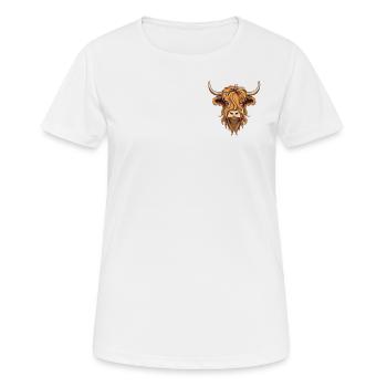 Highland bovins Logo emblème Highland vache Highland Highland - T-shirt respirant Femme - blanc - Devant - AI Model Female 172 dark (172cm)