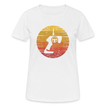 Retro RC Car Minicar Slot Car Modellsportler - Frauen T-Shirt atmungsaktiv - Weiß - Vorne - AI Model Female 172 dark (172cm)