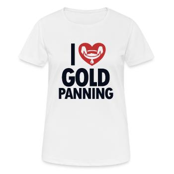 J’aime l’orpaillage, la prospection, l’exploitation des placers, l’exploitation minière - T-shirt respirant Femme - blanc - Devant - AI Model Female 172 dark (172cm)