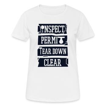 Inspecter Permis Démanteler Effacer Maison Démolisseur Maison - T-shirt respirant Femme - blanc - Devant - AI Model Female 172 dark (172cm)