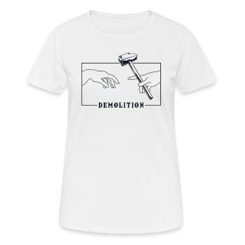 Michelangelo Creation of Adam Demolition House - Women's Breathable T-Shirt - white - Front - AI Model Female 172 dark (172cm)