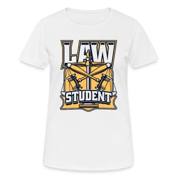 Juristische Fakultät Universität Rechtswissenschaften Studenten Jura - Frauen T-Shirt atmungsaktiv - Weiß - Vorne - AI Model Female 172 dark (172cm)