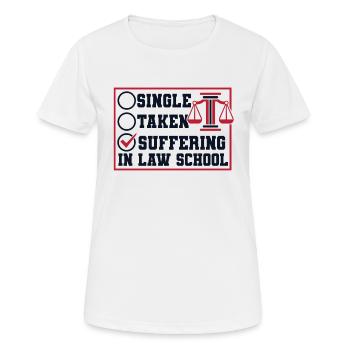 Alleinstehendes Leiden in der juristischen Fakultät - Frauen T-Shirt atmungsaktiv - Weiß - Vorne - AI Model Female 172 dark (172cm)