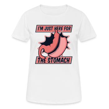 Je suis juste là pour le pontage gastrique de l’estomac - T-shirt respirant Femme - blanc - Devant - AI Model Female 172 dark (172cm)