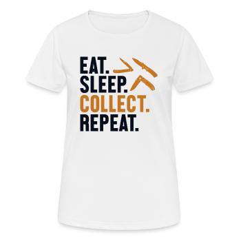 Eat Sleep Collect Repeat Restoration Lover Messer - Frauen T-Shirt atmungsaktiv - Weiß - Vorne - AI Model Female 172 dark (172cm)