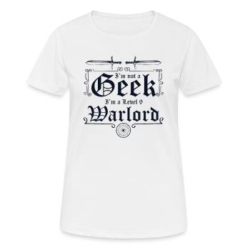 Not A Geek A Level 9 Warlord LARPing Armor - Women's Breathable T-Shirt - white - Front - AI Model Female 172 dark (172cm)