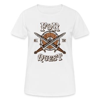 Für alle The Quest LARPing Armor Weapons Charakter - Frauen T-Shirt atmungsaktiv - Weiß - Vorne - AI Model Female 172 dark (172cm)