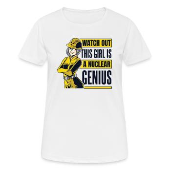 Dieses Mädchen ist ein nukleares Genuis Energy Nuclear - Frauen T-Shirt atmungsaktiv - Weiß - Vorne - AI Model Female 172 dark (172cm)
