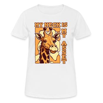 Mein Hals ist mein Kapital Giraffidae Nubischer Afrikaner - Frauen T-Shirt atmungsaktiv - Weiß - Vorne - AI Model Female 172 dark (172cm)
