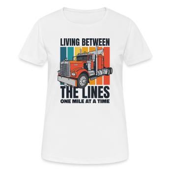 Leben zwischen den Zeilen Trucker Legends Lover - Frauen T-Shirt atmungsaktiv - Weiß - Vorne - AI Model Female 172 dark (172cm)