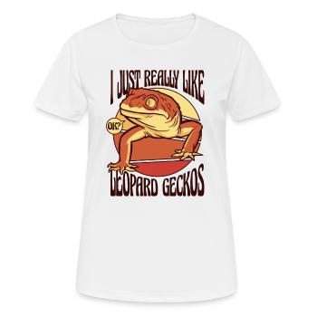 Genau wie Leopardgeckos Schopfeidechse - Frauen T-Shirt atmungsaktiv - Weiß - Vorne - AI Model Female 172 dark (172cm)