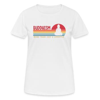 Buddhismus mehr als ein buddhistisches Lifestyle-Symbol - Frauen T-Shirt atmungsaktiv - Weiß - Vorne - AI Model Female 172 dark (172cm)