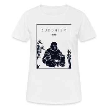 Statue bouddhiste bouddhiste Hanzi chinois - T-shirt respirant Femme - blanc - Devant - AI Model Female 172 dark (172cm)