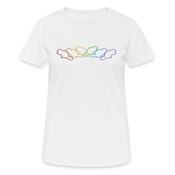 Biber LGBT Regenbogen Castor Canadensis Nord - Frauen T-Shirt atmungsaktiv - Weiß - Vorne - AI Model Female 172 dark (172cm)
