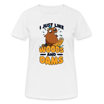 Ich mag einfach Woods And Dams Castor Canadensis - Frauen T-Shirt atmungsaktiv - Weiß - Vorne - AI Model Female 172 dark (172cm)