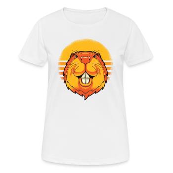 Retro Nordamerikanische Eurasische Castor Canadensis - Frauen T-Shirt atmungsaktiv - Weiß - Vorne - AI Model Female 172 dark (172cm)