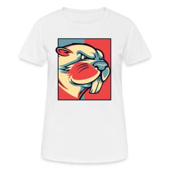 Biber Portrait Castor canadensis Nordamerika - Frauen T-Shirt atmungsaktiv - Weiß - Vorne - AI Model Female 172 dark (172cm)