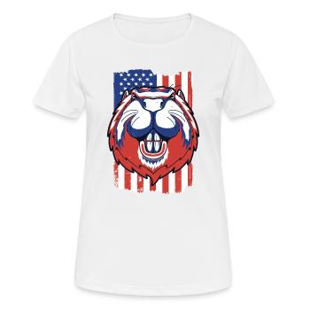 Biber Amerikanische Flagge Eurasischer Castor Canadensis - Frauen T-Shirt atmungsaktiv - Weiß - Vorne - AI Model Female 172 dark (172cm)