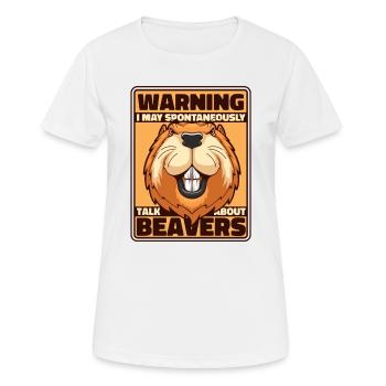 Kann spontan über eurasische Biber sprechen - Frauen T-Shirt atmungsaktiv - Weiß - Vorne - AI Model Female 172 dark (172cm)