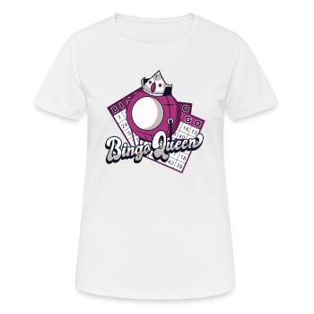Bingo Queen Professional Caller Daubers Bingo - Women's Breathable T-Shirt - white - Front - AI Model Female 172 dark (172cm)