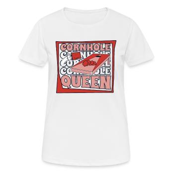 Cornhole Queen Plateau de jeu Pouf Professionnel - T-shirt respirant Femme - blanc - Devant - AI Model Female 172 dark (172cm)