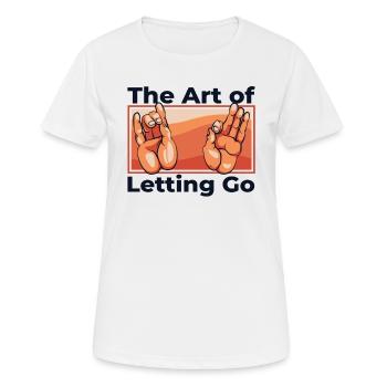 Die Kunst des Loslassens Buddhistisches Statuensymbol - Frauen T-Shirt atmungsaktiv - Weiß - Vorne - AI Model Female 172 dark (172cm)