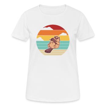 Retro Nordamerikanische Eurasische Castor Canadensis - Frauen T-Shirt atmungsaktiv - Weiß - Vorne - AI Model Female 172 dark (172cm)